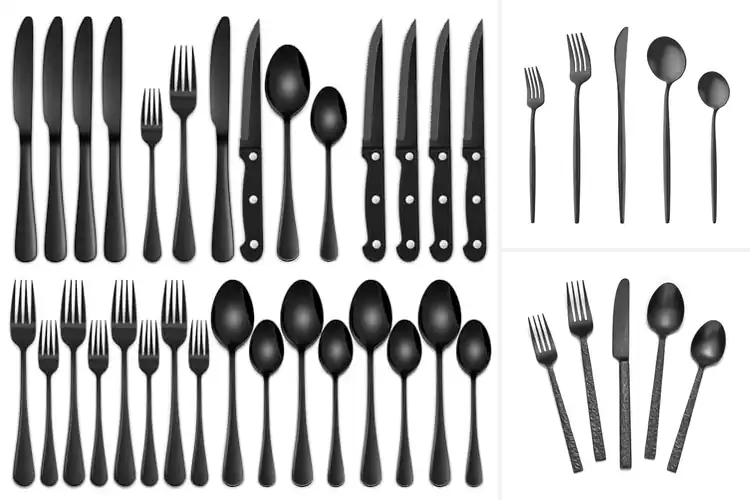 Detailed view of 10 Best Black Flatware Sets for Chic Everyday Dining