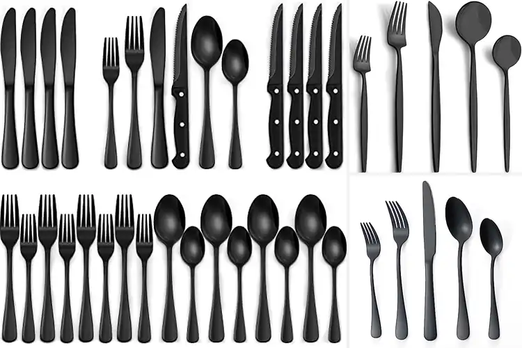 Detailed view of 10 Best Black Silverware Sets For Home Use: Elevate