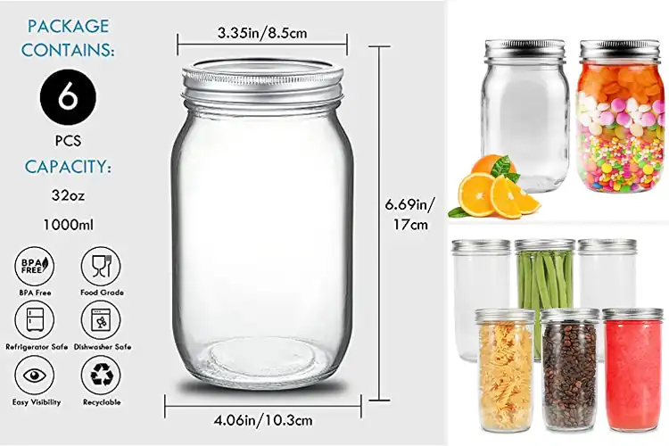 Detailed view of 10 Best BPA-Free Mason Jars For Preserving: Freshness Guaranteed