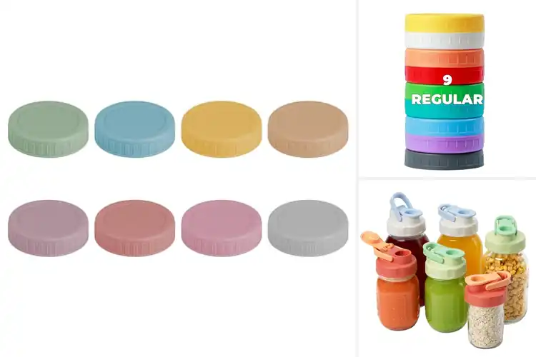Detailed view of Best Colorful Mason Jar Lids For Regular Mouth