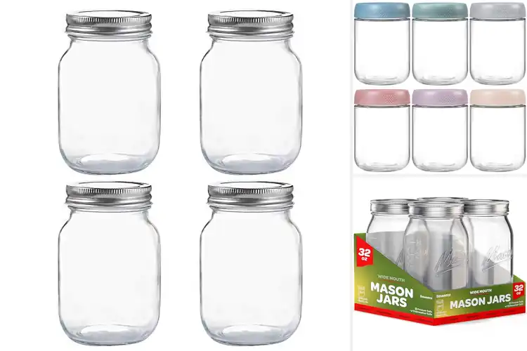 Detailed view of Best Food Grade Glass Mason Jars