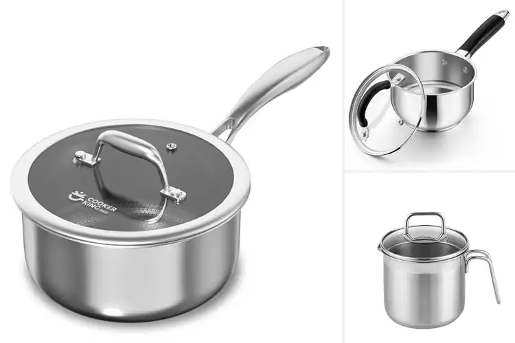 Detailed view of Best Glass Lid Covered Sauce Pans