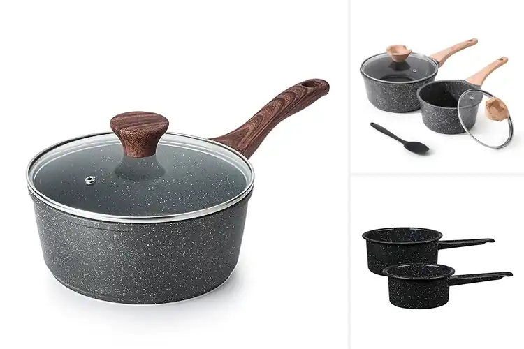 Detailed view of 10 Best Granite Coated Saucepans for Effortless Cooking