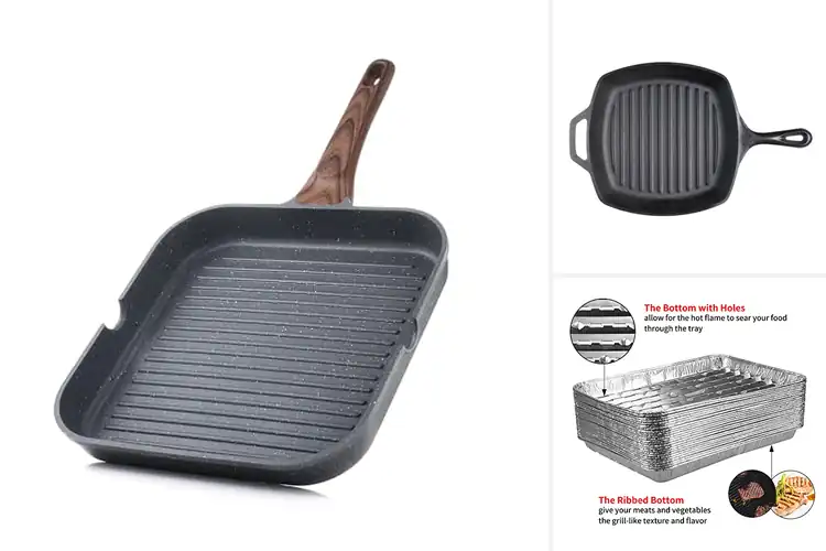 Detailed view of 10 Best Grill Pans for Perfect Sear & Easy Cleanup