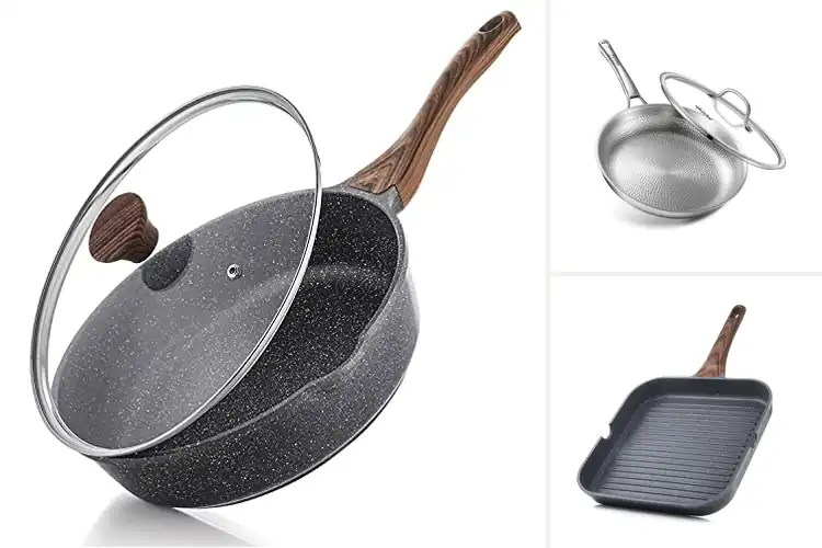 Detailed view of Best No Oil Cooking Pan: Healthy, Tasty Meals Made Easy