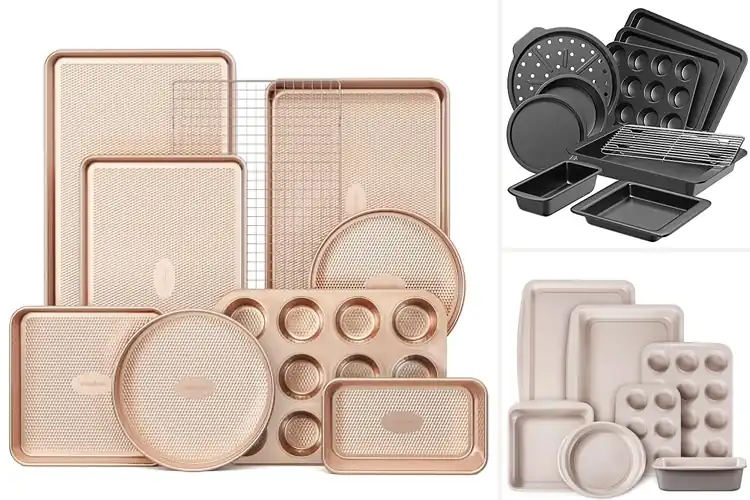 Detailed view of best professional bakeware sets: Durable Nonstick Baking