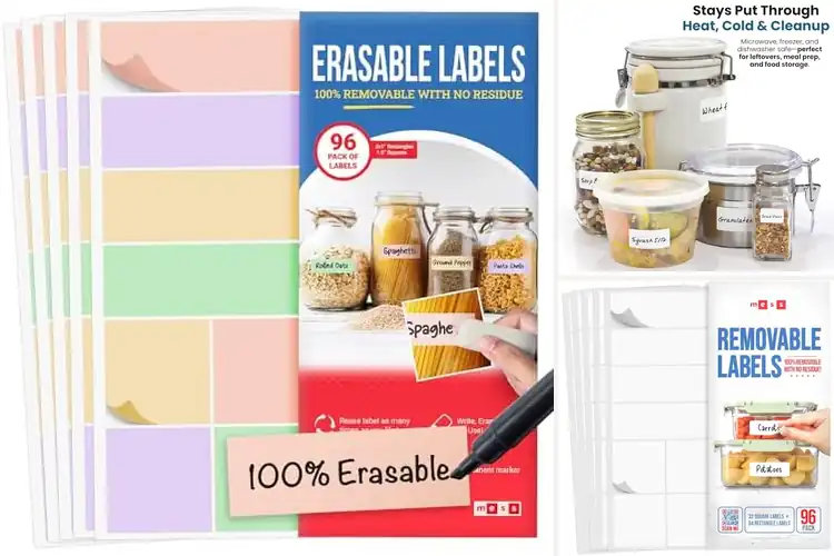 Detailed view of 10 Best Reusable Food Labels for a Tidy, Organized Kitchen