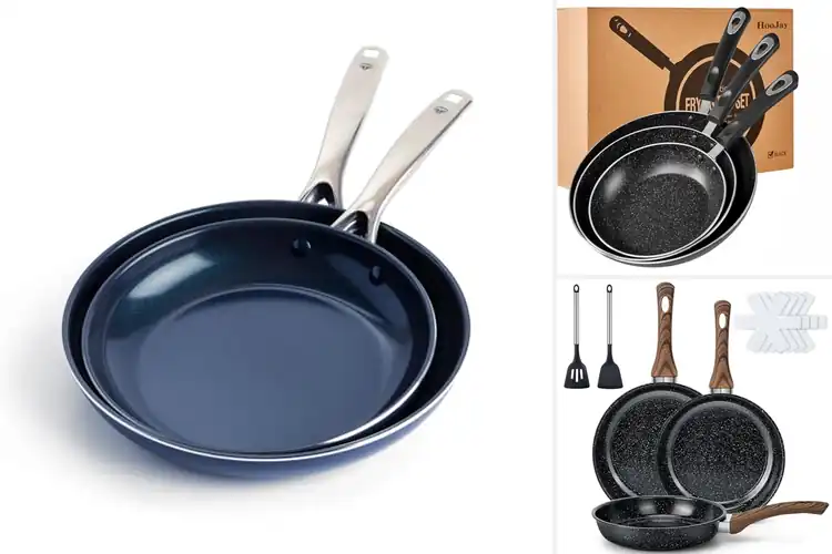 Detailed view of Best Sized Frying Pan Set 8 9.5 10 11 12.5 Inch